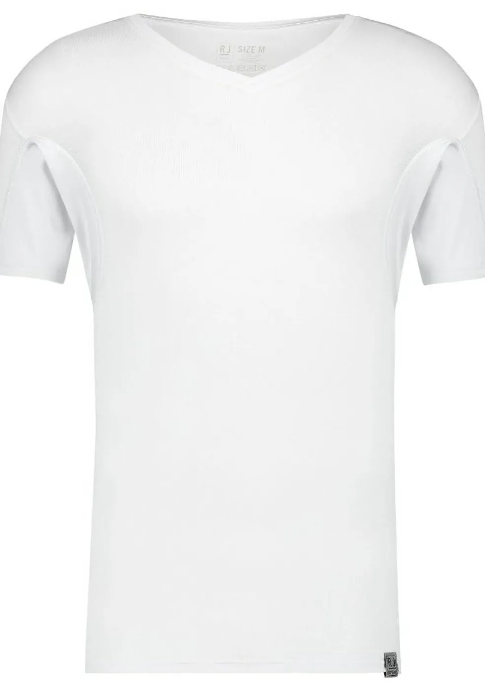 RJ Bodywear Sweatproof T-shirt (1-pack), heren T-shirt met anti zweet oksels, V-hals, wit