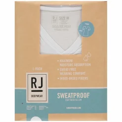 RJ Bodywear Sweatproof T-shirt (1-pack), heren T-shirt met anti zweet oksels, V-hals, wit