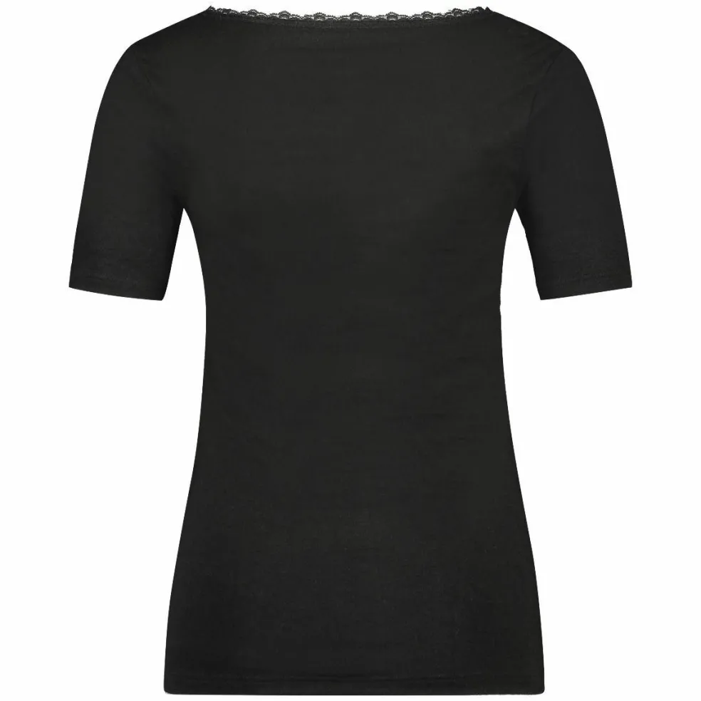 RJ Bodywear Thermo dames T-shirt kant (1-pack), zwart