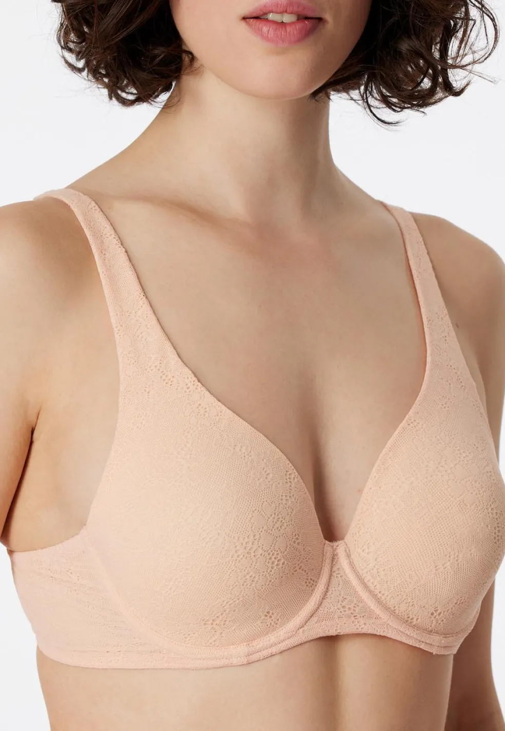 SCHIESSER Air bh (1-pack), dames beugelbeha voorgevormde cups spacer voering perzik