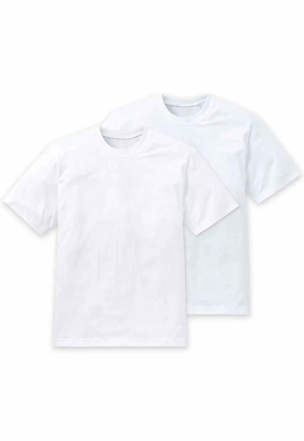 SCHIESSER American T-shirt (2-pack), heren shirt korte mouw wit
