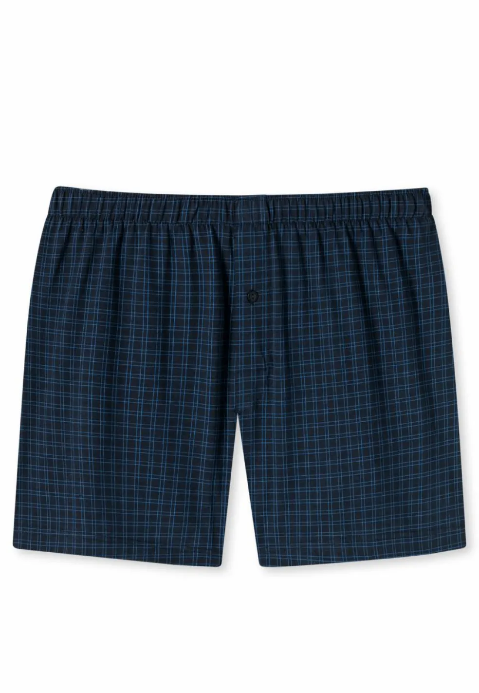 SCHIESSER Cotton Casuals boxer (1-pack), heren boxershort jersey donkerblauw geruit