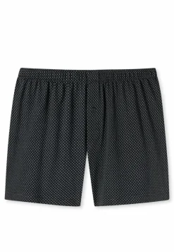 SCHIESSER Cotton Casuals boxer (1-pack), heren boxershort jersey zwart met patroon