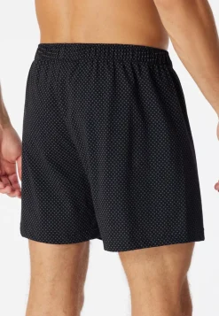 SCHIESSER Cotton Casuals boxer (1-pack), heren boxershort jersey zwart met patroon