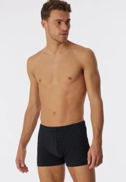 SCHIESSER Cotton Casuals boxer (1-pack), heren shorts zwart geruit