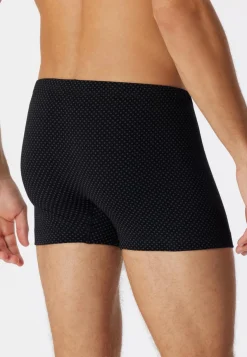SCHIESSER Cotton Casuals boxer (1-pack), heren shorts zwart met patroon