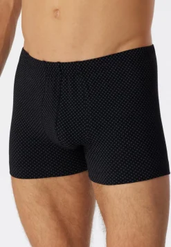 SCHIESSER Cotton Casuals boxer (1-pack), heren shorts zwart met patroon