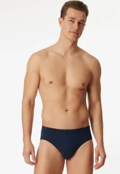 SCHIESSER Cotton Casuals slip (1-pack), heren minislip donkerblauw met patroon