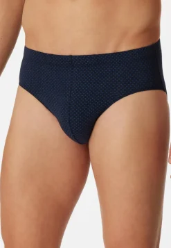 SCHIESSER Cotton Casuals slip (1-pack), heren minislip donkerblauw met patroon