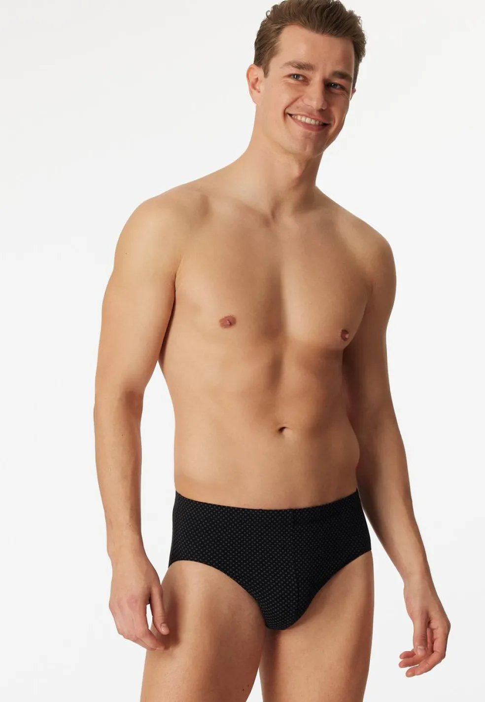 SCHIESSER Cotton Casuals slip (1-pack), heren minislip zwart met patroon