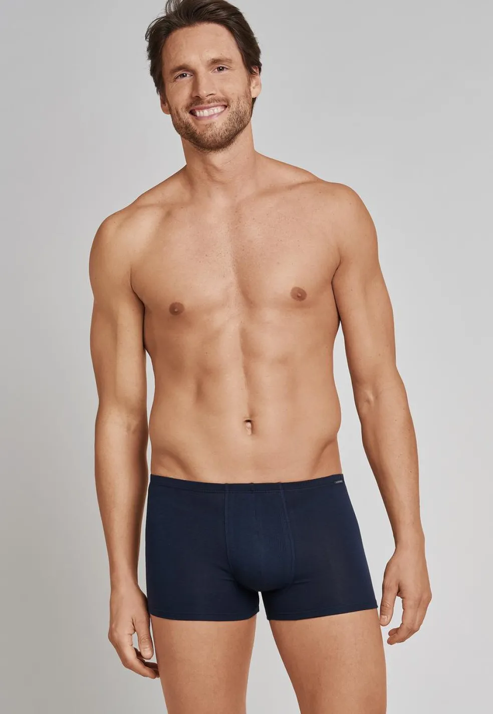 SCHIESSER Cotton Essentials boxer (2-pack), heren short donkerblauw