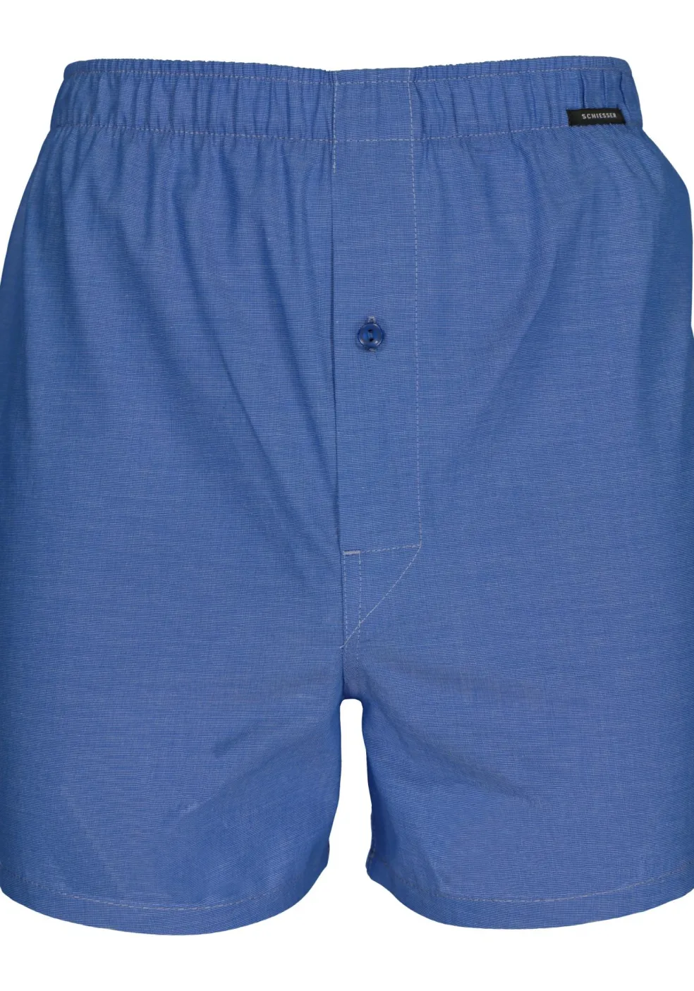 SCHIESSER Cotton Essentials boxershorts wijd (2-pack), klassiek katoen, blauw en geruit