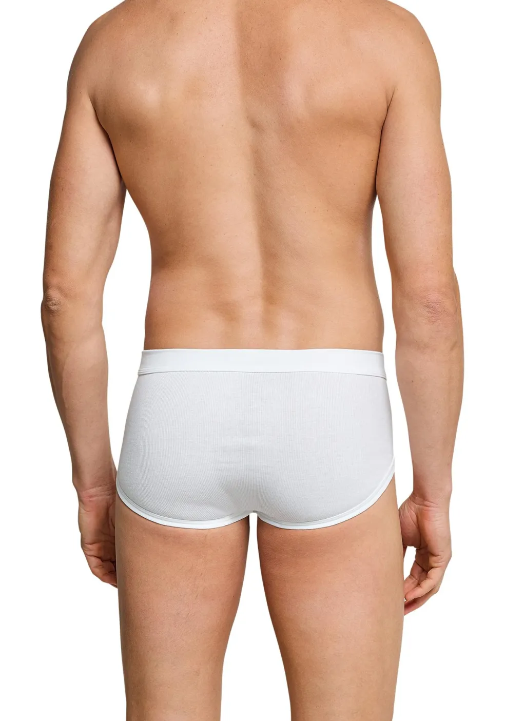 SCHIESSER Cotton Essentials sportslips (2-pack), Doppelripp met gulp, wit
