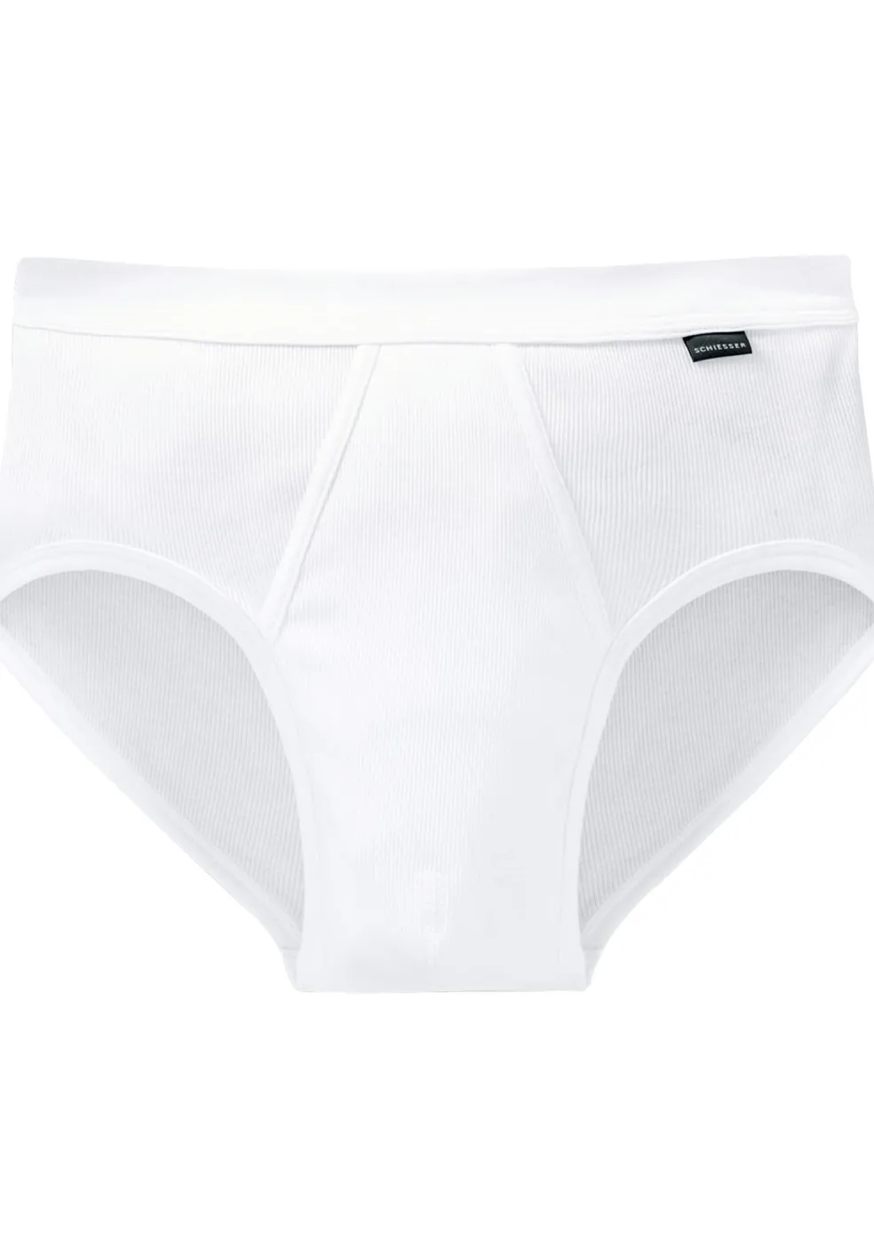 SCHIESSER Cotton Essentials sportslips (2-pack), Doppelripp met gulp, wit