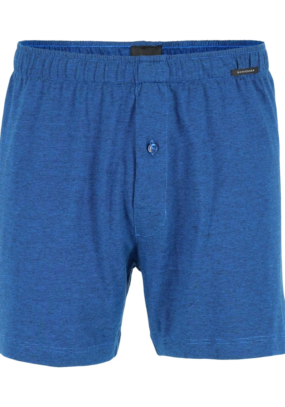 SCHIESSER Cotton Essentials boxershorts wijd (2-pack), tricot, zwart en blauw fijn gestreept