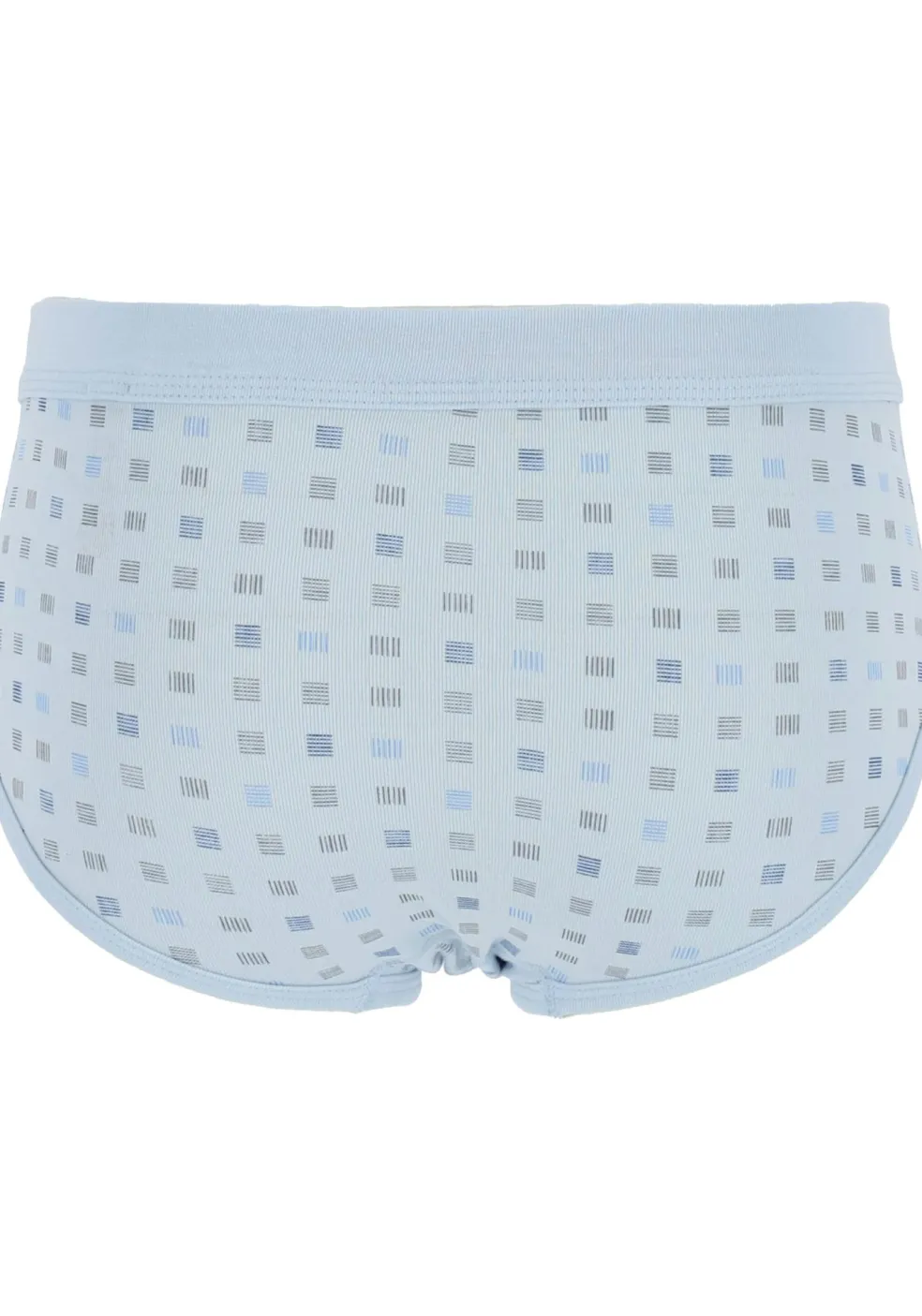 SCHIESSER Cotton Essentials sportslips (2-pack), Feinribb met gulp, lichtblauw geblokt