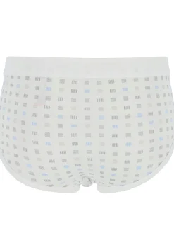 SCHIESSER Cotton Essentials sportslips (2-pack), Feinribb met gulp, wit geblokt