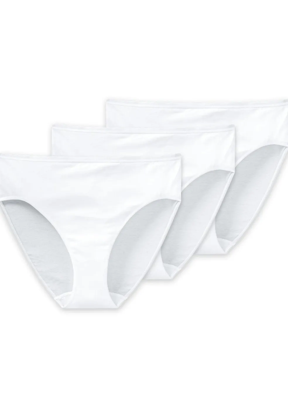 SCHIESSER Cotton Essentials dames slips (3-pack), wit