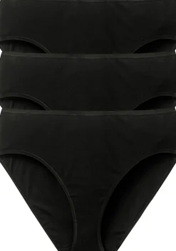 SCHIESSER Cotton Essentials dames slips (3-pack), zwart