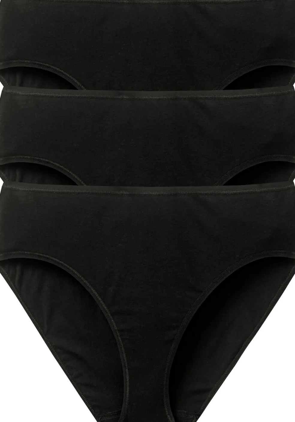 SCHIESSER Cotton Essentials dames slips (3-pack), zwart