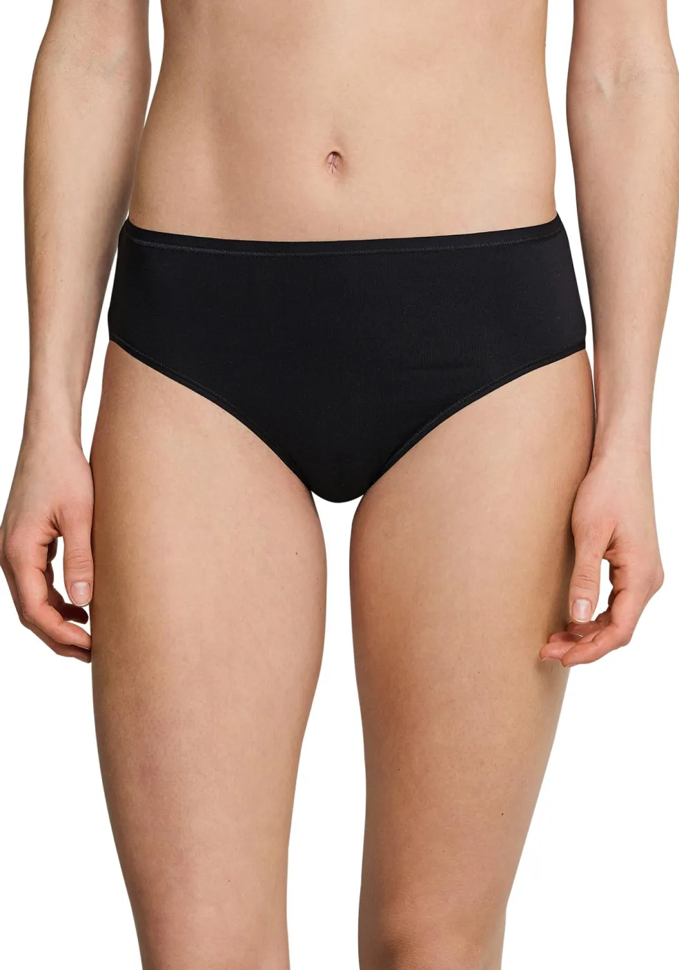 SCHIESSER Cotton Essentials dames slips (3-pack), zwart