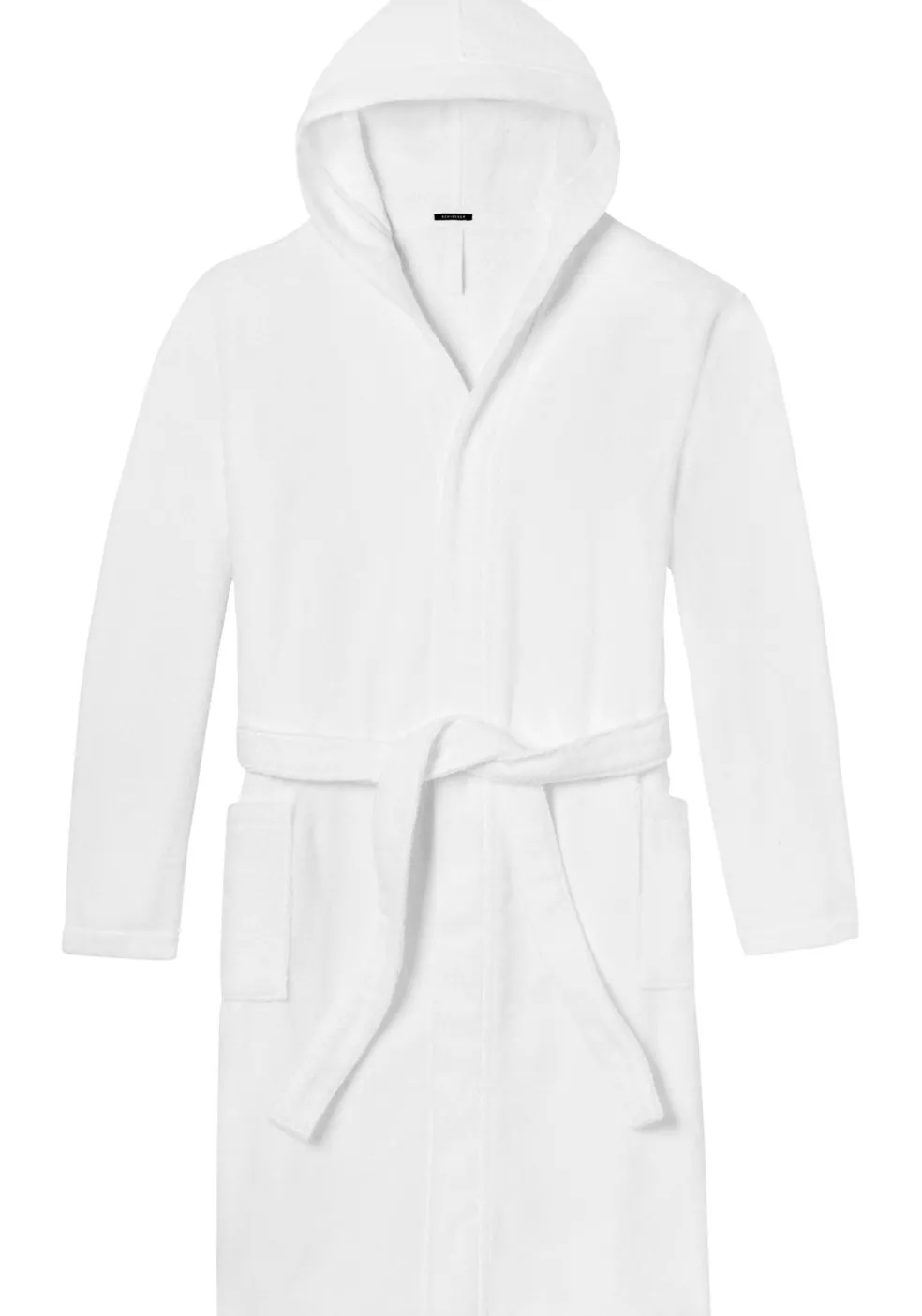 SCHIESSER dames badjas, dik badstof, capuchon, wit