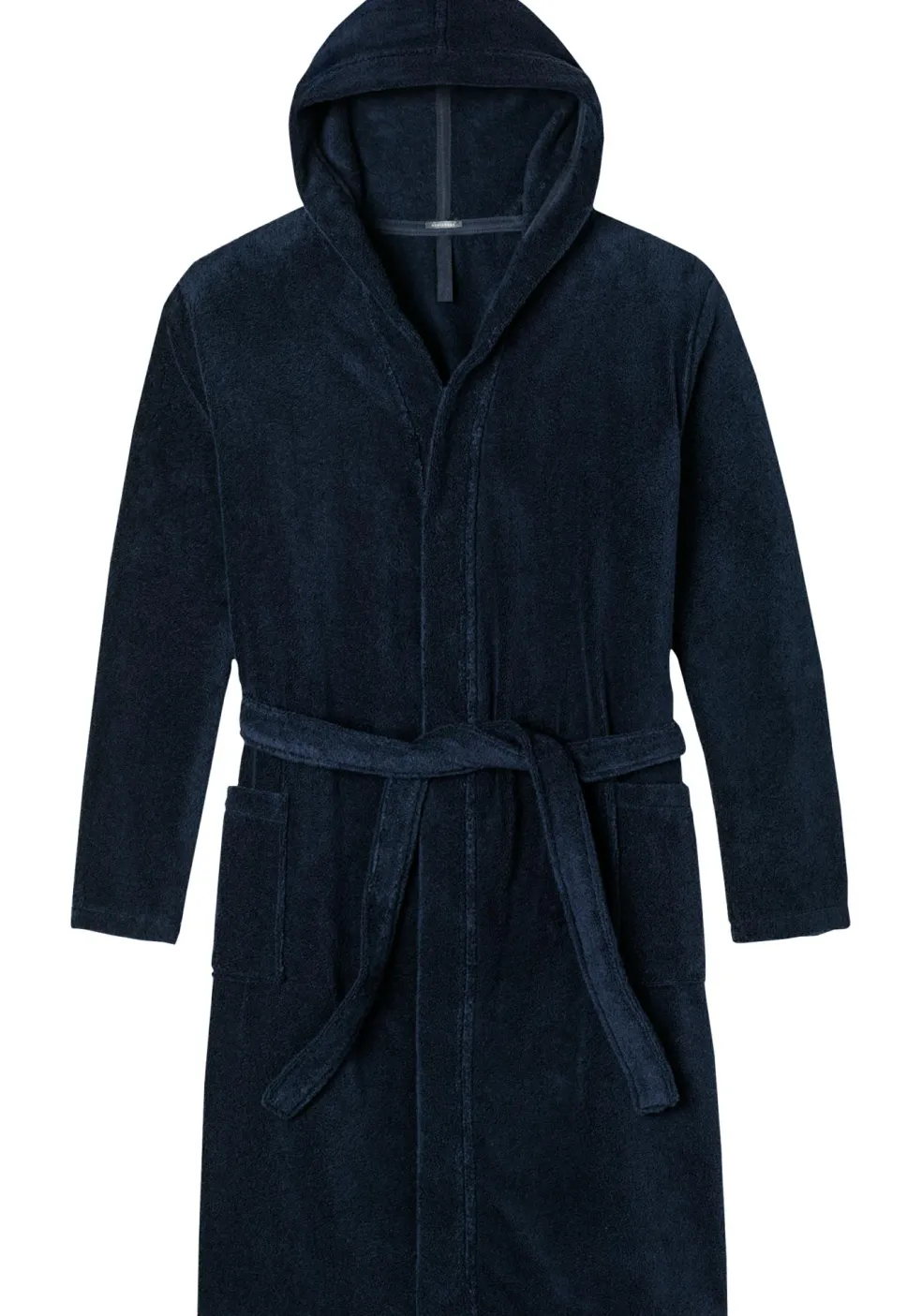 SCHIESSER dames badjas, dik badstof, capuchon, donkerblauw