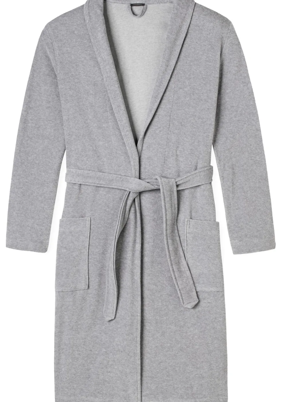 SCHIESSER dames badjas, dun badstof, grijs melange