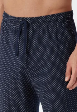 SCHIESSER Ebony pyjamaset, heren pyjama lang jersey blauw