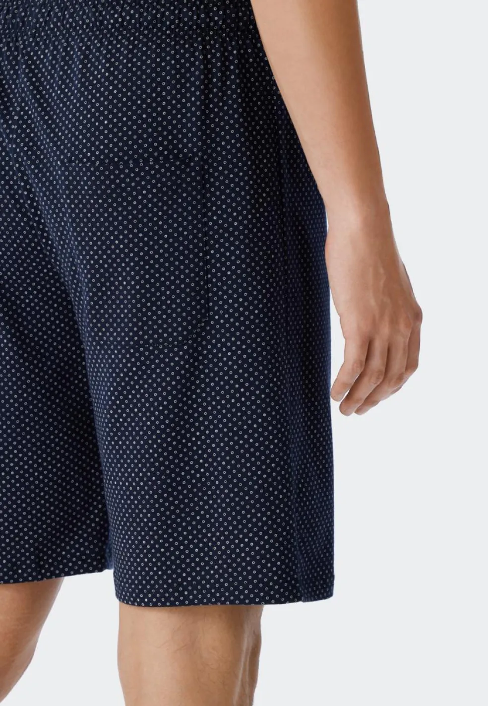 SCHIESSER Ebony shortamaset, heren shortama jersey blauw