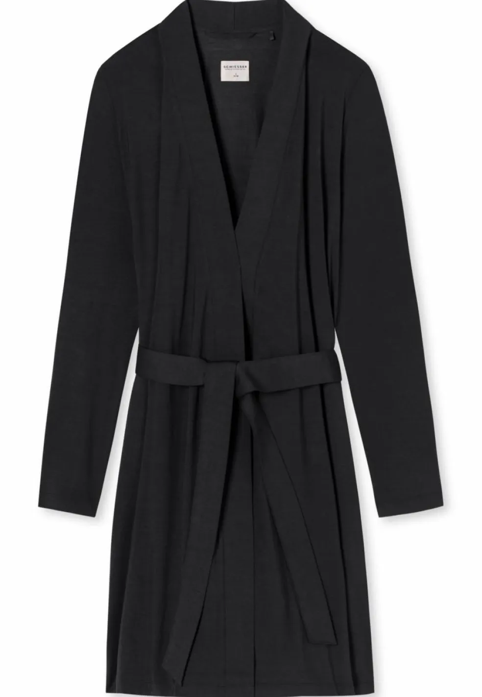 SCHIESSER Essentials badjas, dames kamerjas modal zwart