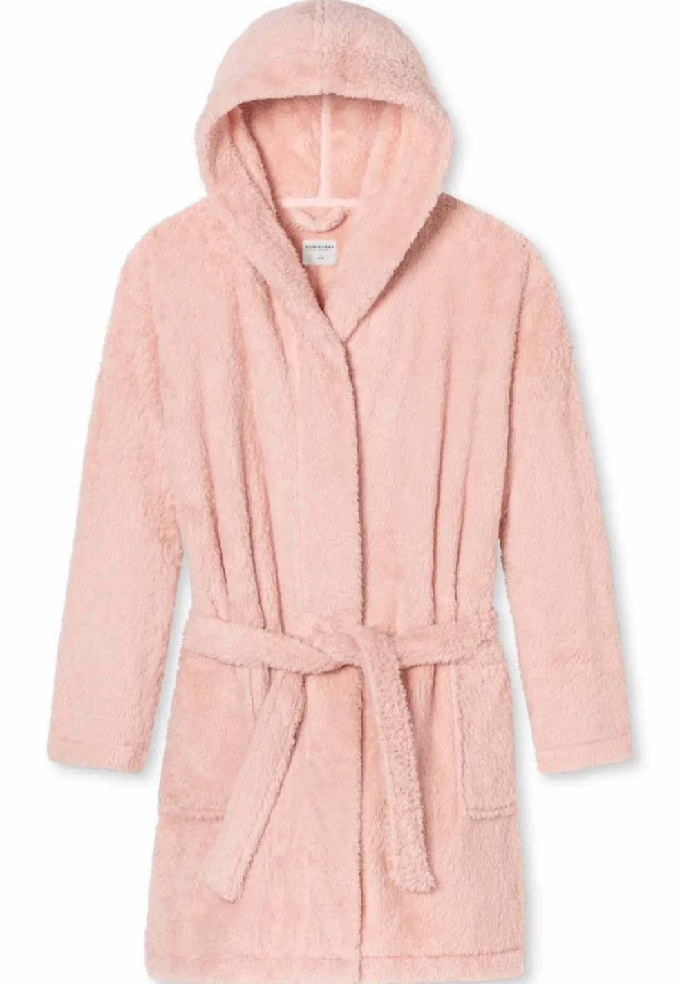 SCHIESSER Essentials badjas, dames kamerjas teddy fleece comfort fit roze