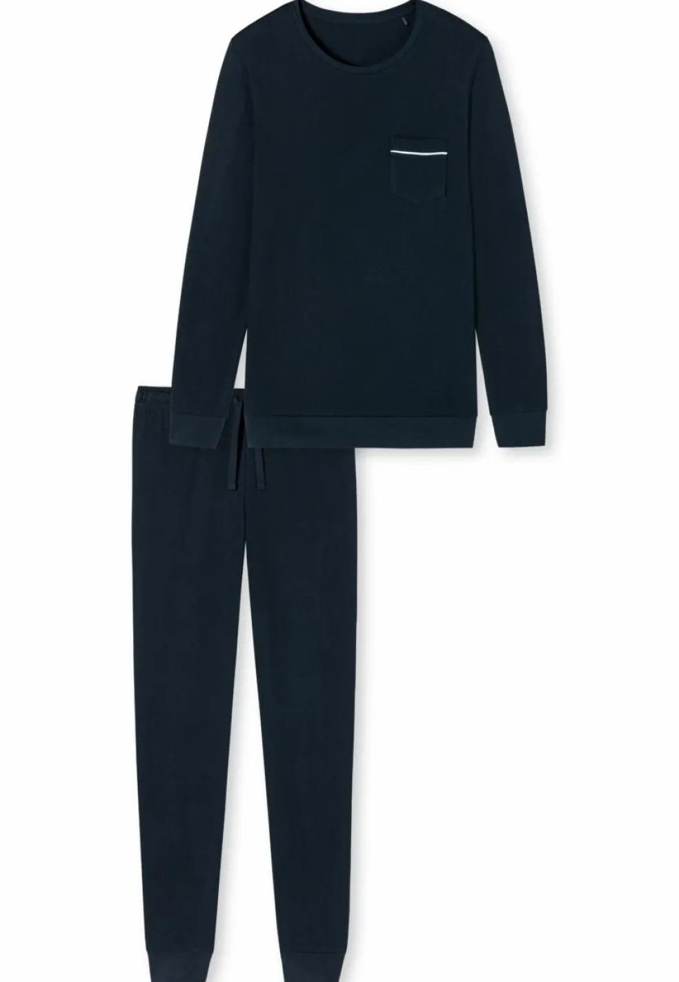 SCHIESSER Fine Interlock pyjamaset, heren pyjama lang interlock donkerblauw