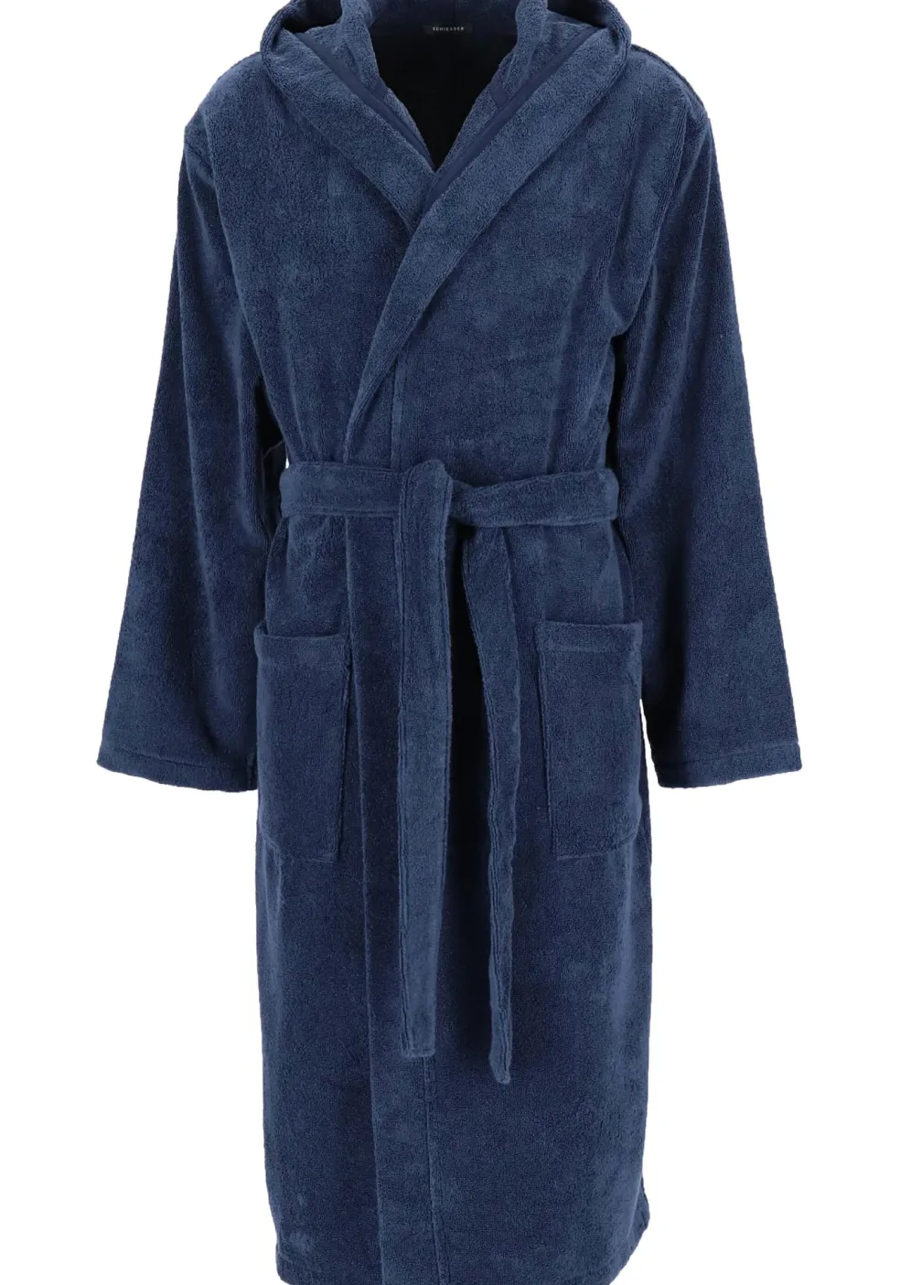 SCHIESSER heren badjas, dik badstof, blauw