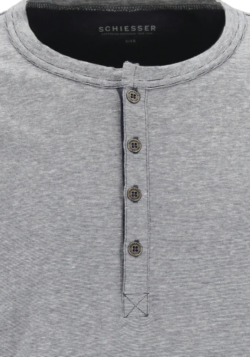 SCHIESSER heren pyjama, O-hals met knoopjes, grijs