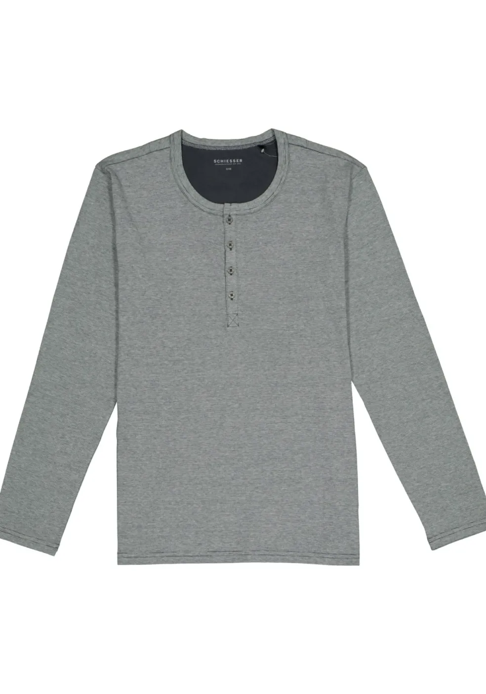 SCHIESSER heren pyjama, O-hals met knoopjes, grijs
