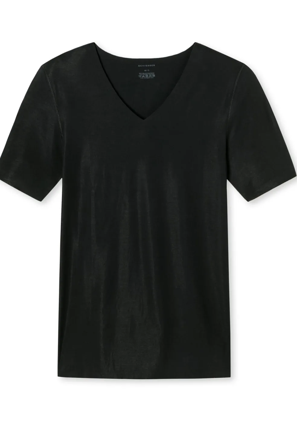 SCHIESSER Laser Cut T-shirt (1-pack), naadloos met diepe V-hals, zwart