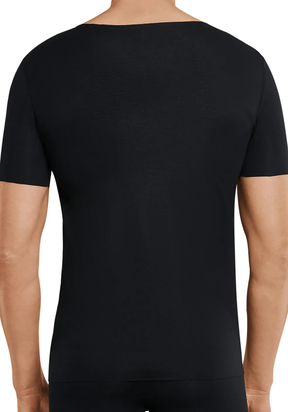 SCHIESSER Laser Cut T-shirt (1-pack), naadloos met diepe V-hals, zwart