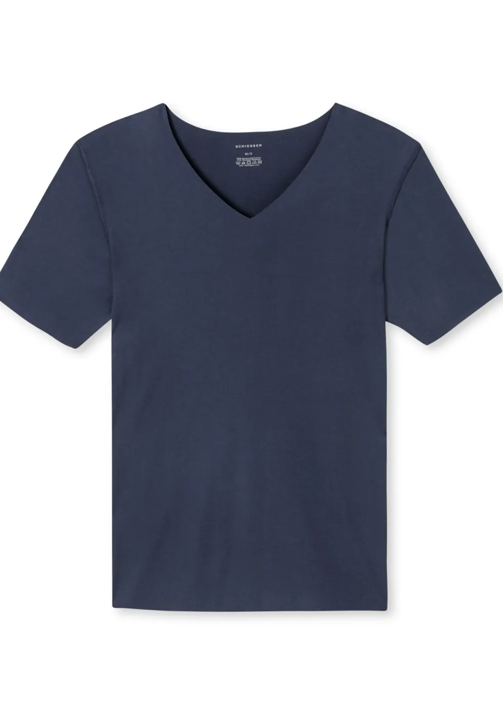 SCHIESSER Laser Cut T-shirt (1-pack), naadloos met diepe V-hals, donkerblauw
