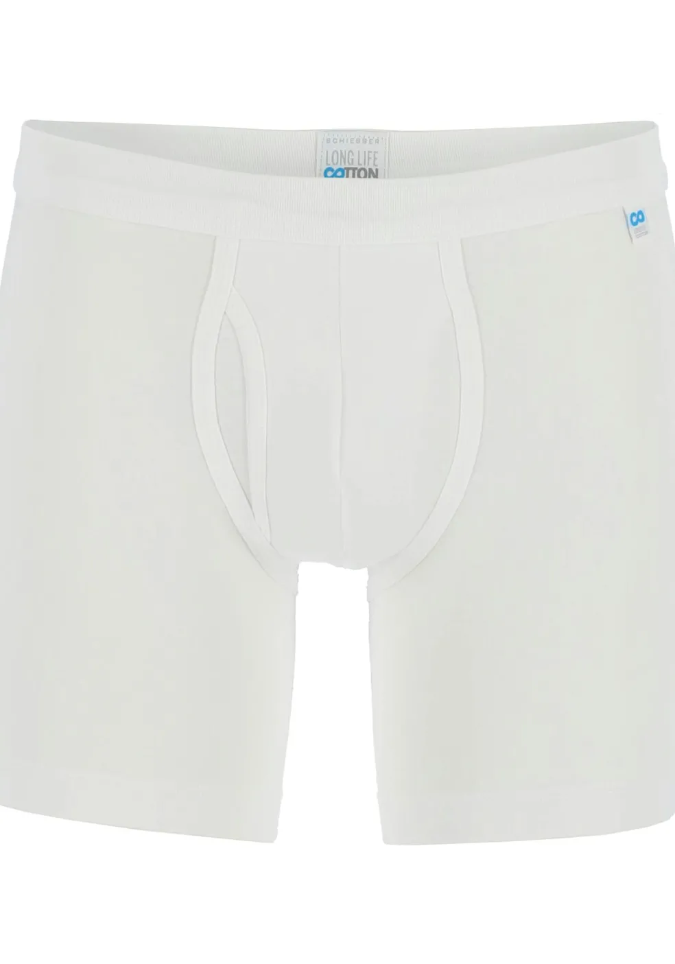 SCHIESSER Long Life Cotton shorts (1-pack), lang met gulp, wit