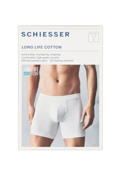 SCHIESSER Long Life Cotton shorts (1-pack), lang met gulp, wit