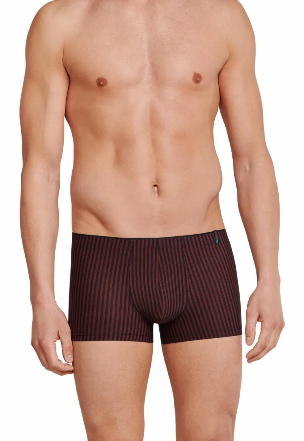 SCHIESSER Long Life Soft boxer (1-pack), heren short rood-zwart gestreept