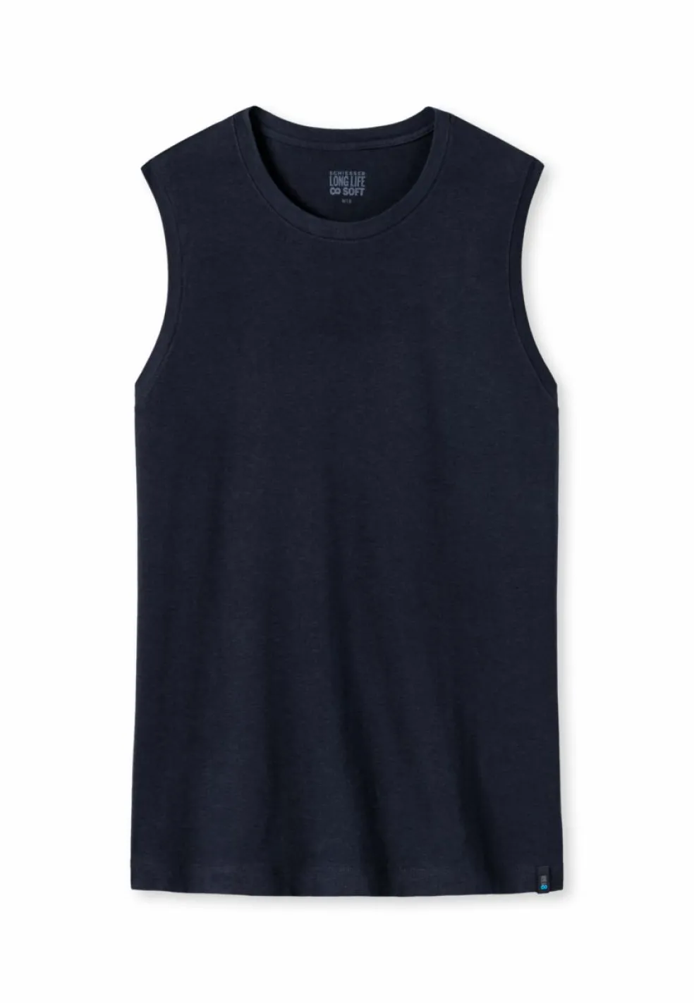 SCHIESSER Long Life Soft singlet (1-pack), heren onderhemd modieuze snit blauwzwart