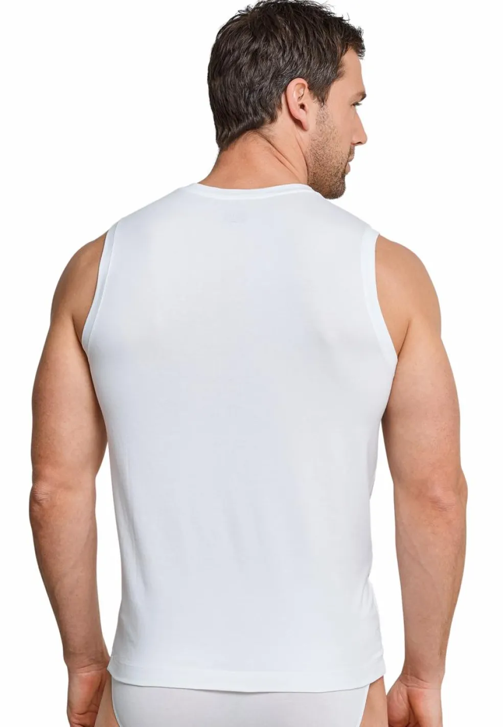 SCHIESSER Long Life Soft singlet (1-pack), heren onderhemd modieuze snit wit