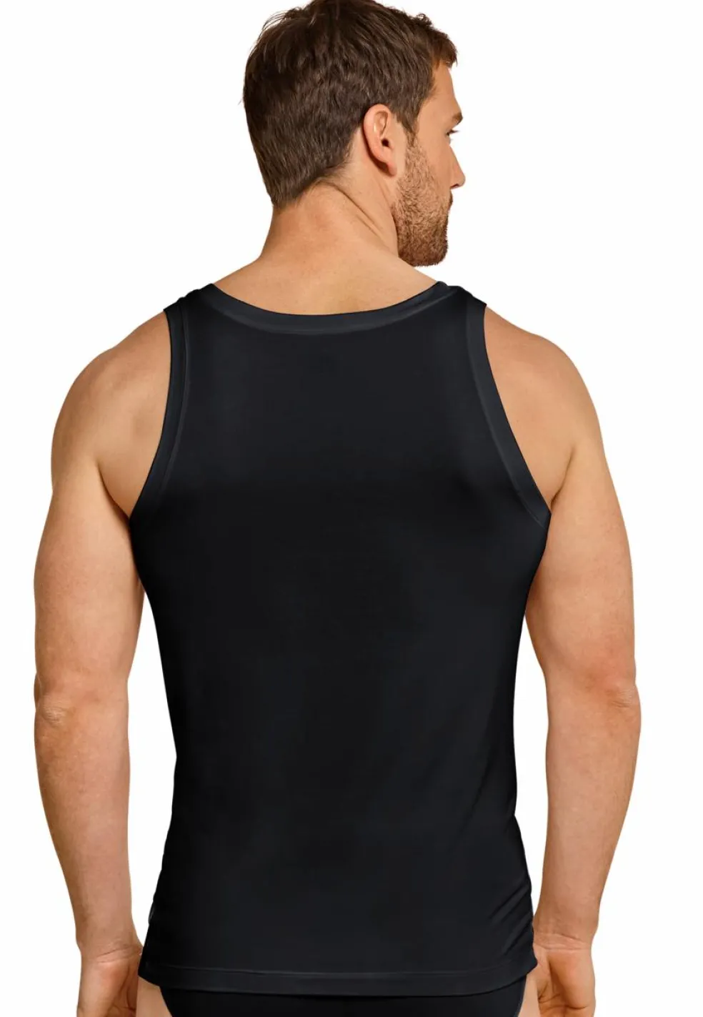 SCHIESSER Long Life Soft singlet (1-pack), heren shirt blauwzwart