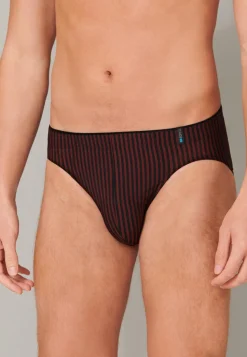 SCHIESSER Long Life Soft slip (1-pack), heren supermini rood-zwart gestreept