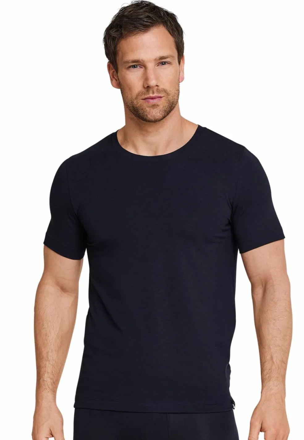 SCHIESSER Long Life Soft T-shirt (1-pack), heren shirt korte mouwen blauwzwart