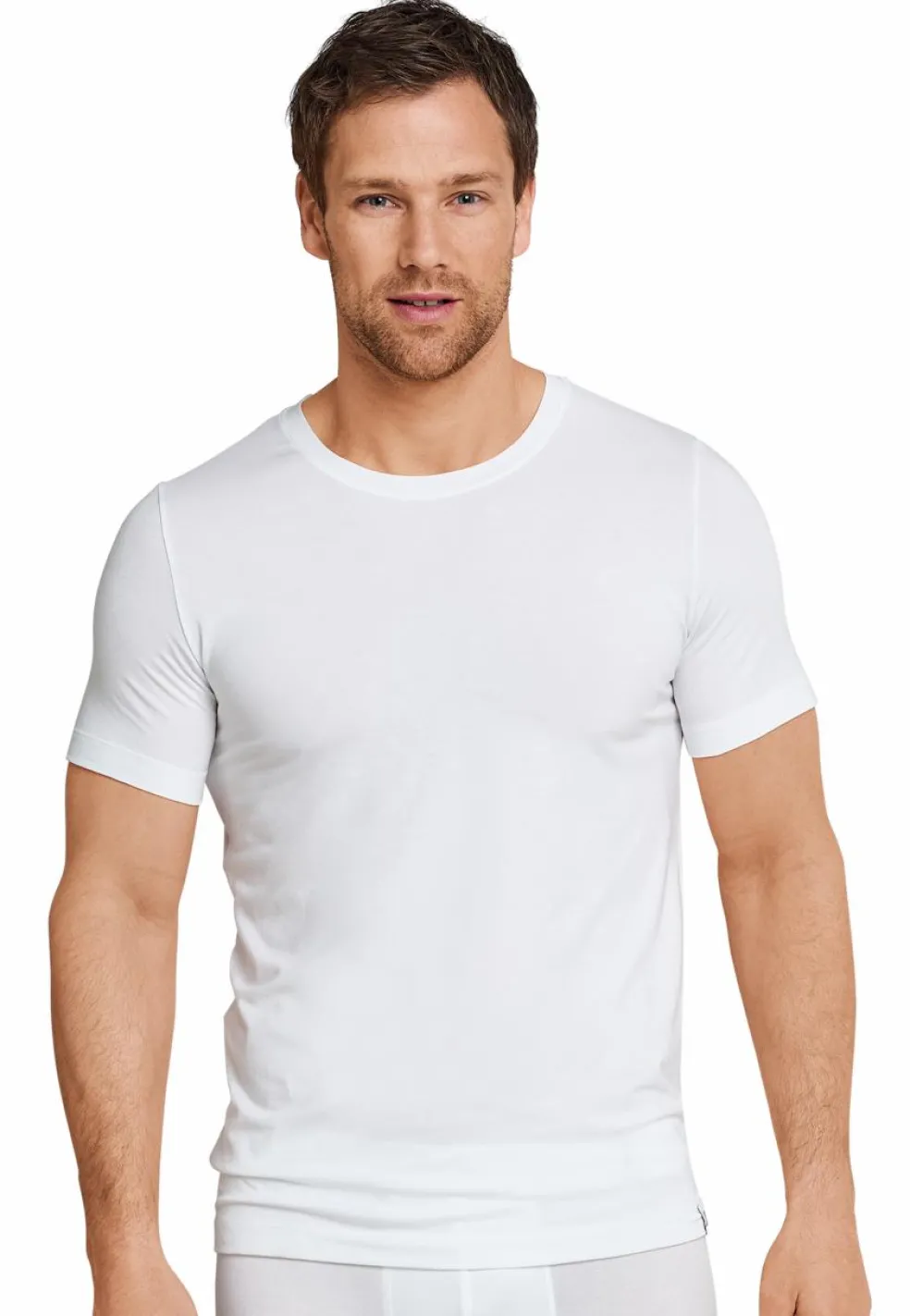 SCHIESSER Long Life Soft T-shirt (1-pack), heren shirt korte mouwen jersey elastisch ronde hals wit