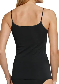 SCHIESSER Luxury dames spaghetti top (1-pack), zwart