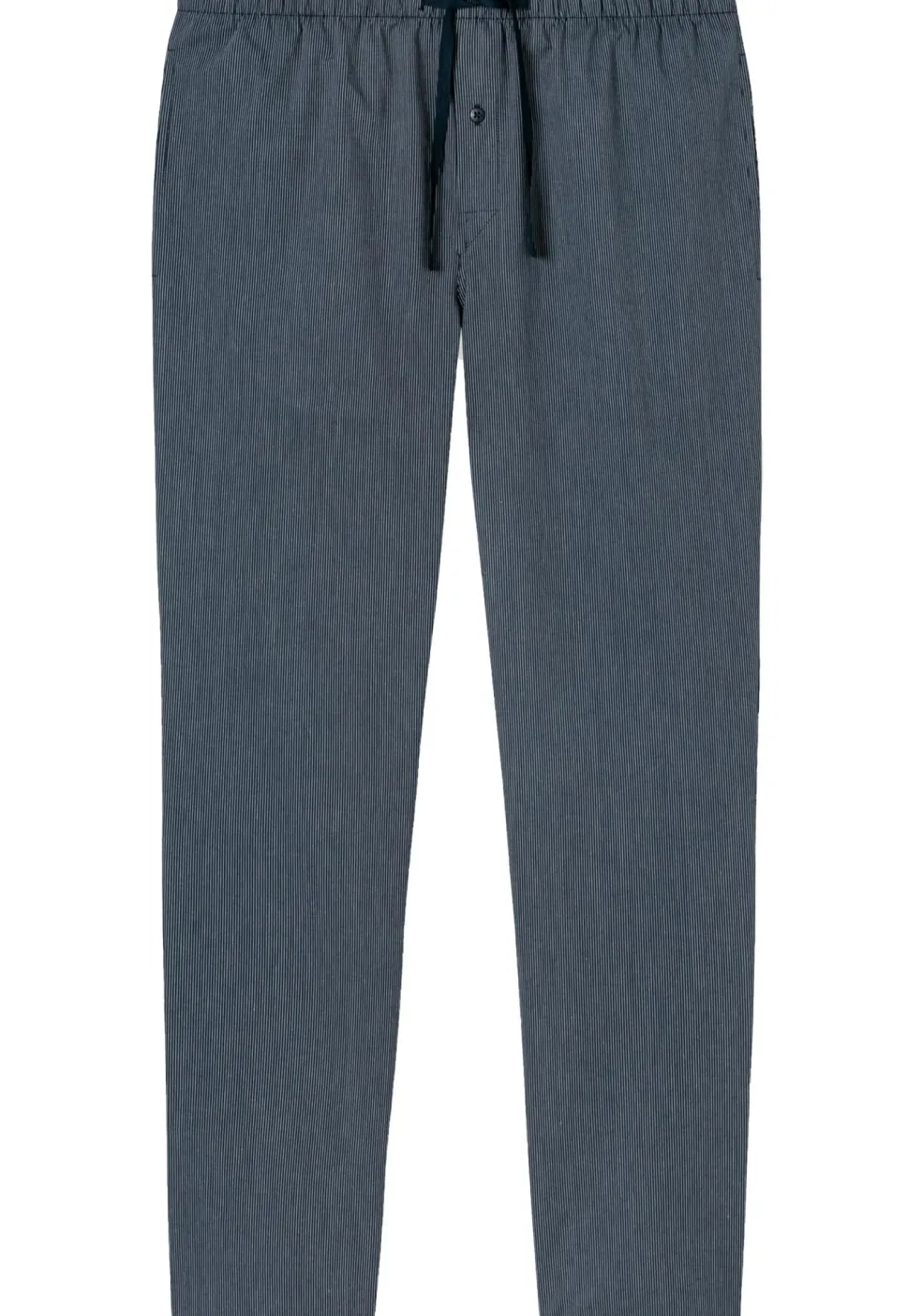 SCHIESSER Mix+Relax lounge broek, lange pijpen, dun niet elastisch, blauw fijn gestreept